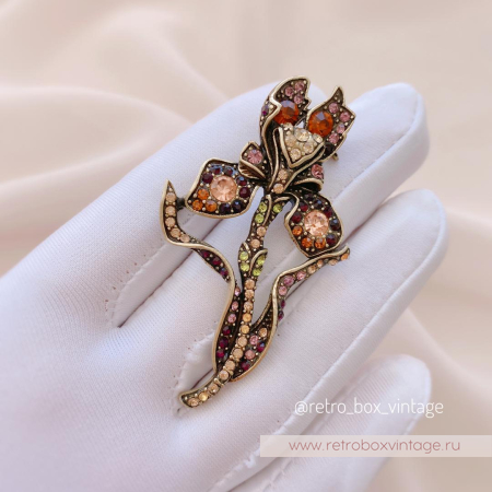 HEIDI DAUS Брошь «Кристальный ирис»