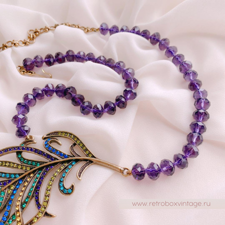 HEIDI DAUS Ожерелье «Перо синей птицы» павлин HEIDI DAUS Ожерелье «Перо синей птицы» павлин