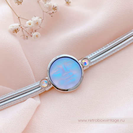 KIRKS FOLLY Браслет «Лунный свет: лавандовая в серебре на кожаном ремешке»