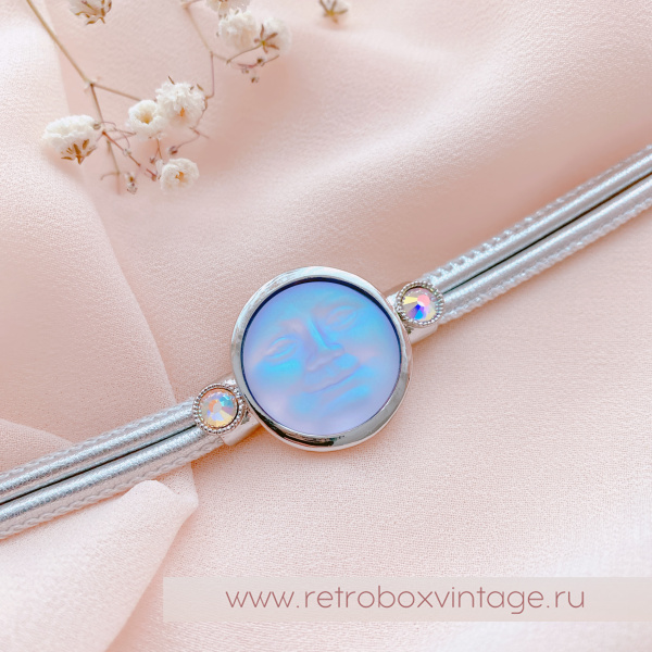 KIRKS FOLLY Браслет «Лунный свет: лавандовая в серебре на кожаном ремешке»