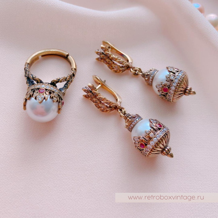 FIORE DI FIRENZE Комплект «Короны с жемчугом» коллекция SOVRANO