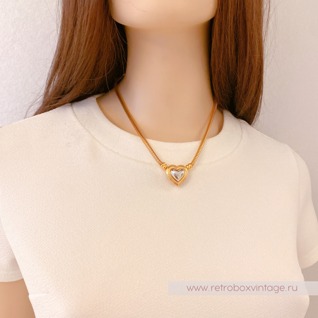 JOAN RIVERS Ожерелье-трансформер "Мон плезир" четыре кулона (сердце, кристалл, жемчуг, бусина)