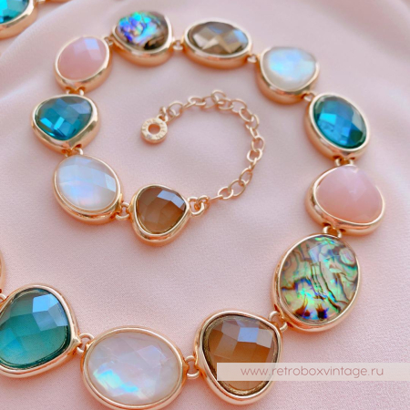 ANNE KLIEIN Ожерелье «Морские камушки: лесная пастель»