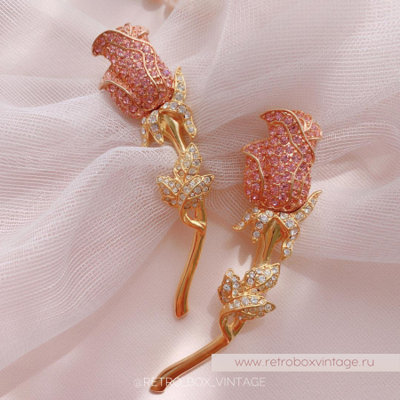 NOLAN MILLER Брошь «Нежная кристальная роза»