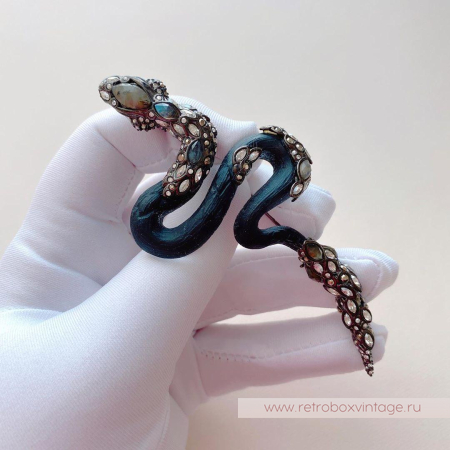 ALEXIS BITTAR Брошь «Имперская черная змея»