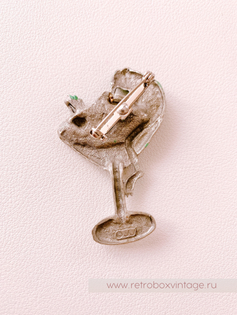 JJ / JONET JEWELRY Брошь "Лягушка и мартини"