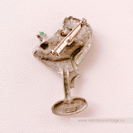 JJ / JONET JEWELRY Брошь "Лягушка и мартини"