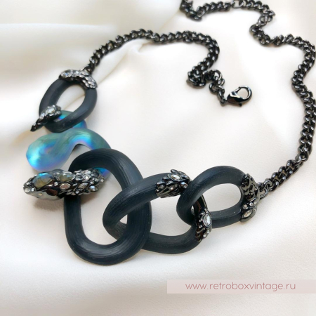 ALEXIS BITTAR Колье «Магическая имперская змея» Коллекция IMPERIAL NOIR