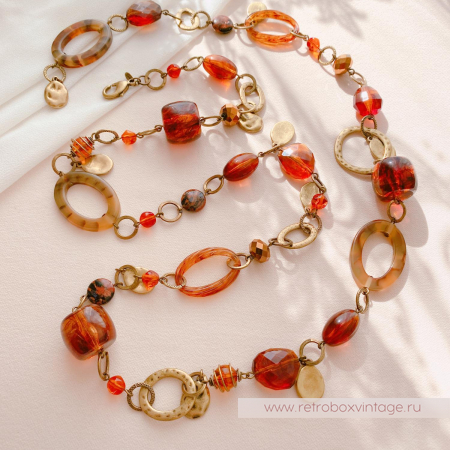 PREMIER DESIGNS Ожерелье "Осенний поцелуй" янтарно-медовое