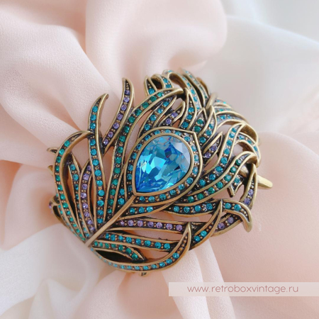 HEIDI DAUS Браслет «Перо синей птицы» павлин размер L