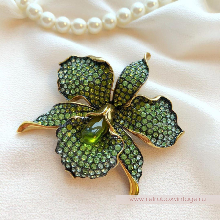 CAROLEE Брошь «Зеленая орхидея»