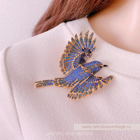 JOAN RIVERS Брошь «Синяя птица счастья» с номером на сертификате