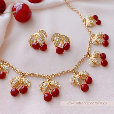 JOAN RIVERS Комплект «Спелая вишня» колье и серьги