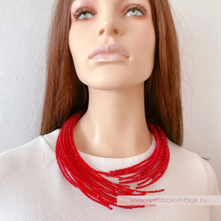 CH.ITALY Колье-трансформер «Брунелла: красный бархат» / лапы, ветви