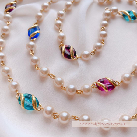 JOAN RIVERS Ожерелье «Секрет молодости: жемчуг и цветное стекло»