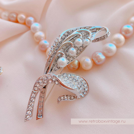 NOLAN MILLER Брошь «Хрустальный ландыш: серебро»