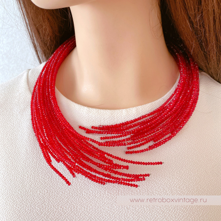 CH.ITALY Колье-трансформер «Брунелла: красный бархат» / лапы, ветви