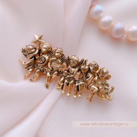 EDGAR BEREBI Брошь «Ангелы любви: античное золото»