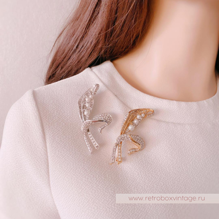 NOLAN MILLER Брошь «Хрустальный ландыш: серебро»