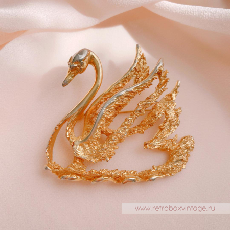 TORTOLANI Брошь «Золотой лебедь»