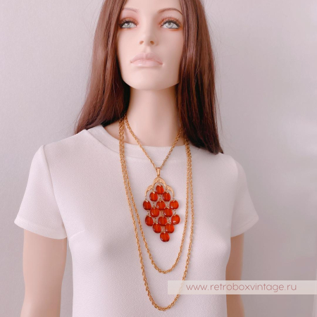 TRIFARI Комплект «Водопад: чайный в золоте»