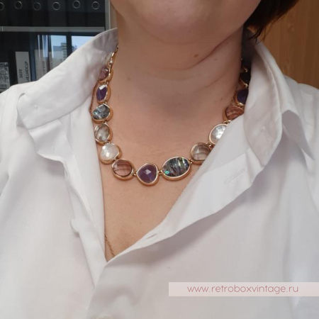 ANNE KLIEIN Ожерелье «Морские камушки: лесная пастель»