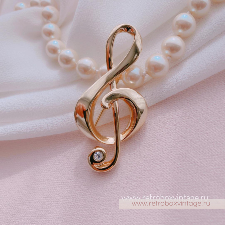 LIZ CLAIBORNE Брошь «Скрипичный ключ»