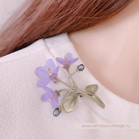 MICHAEL MICHAUD Брошь «Нежные фиалки» коллекция African violet