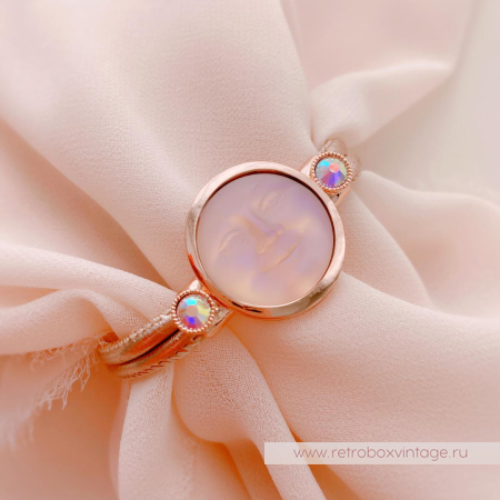 KIRKS FOLLY Браслет «Персиковая луна в розовом золоте» кожаный ремешок