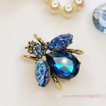 SWEET ROMANCE Трио брошей "Радужные пчелки: экзотик в золоте" (3 шт)