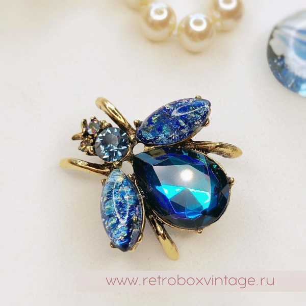 SWEET ROMANCE Трио брошей "Радужные пчелки: экзотик в золоте" (3 шт)