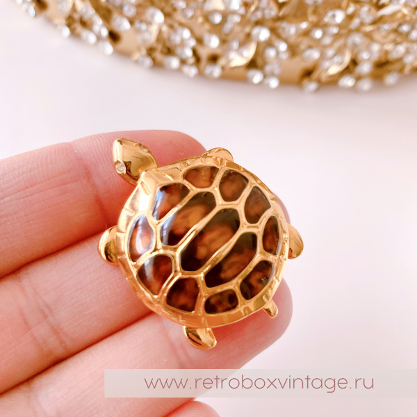 ANNE KLEIN Брошь «Маленькая черепаха»