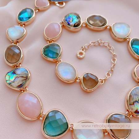 ANNE KLIEIN Ожерелье «Морские камушки: лесная пастель»