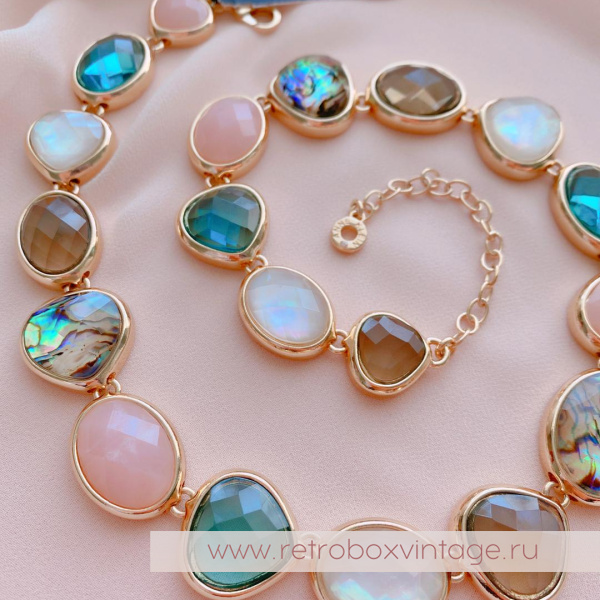 ANNE KLIEIN Ожерелье «Морские камушки: лесная пастель»