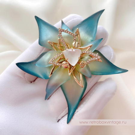 ALEXIS BITTAR Брошь «Голубой эдельвейс»