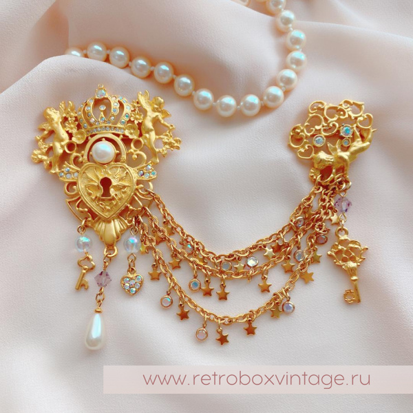 KIRKS FOLLY Брошь-шатлен «Ключи к сердцу»