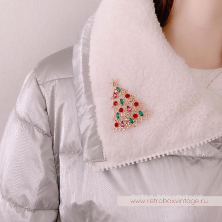 MONET Брошь «Кристальная елочка»