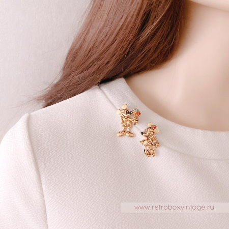 NAPIER / DISNEY Комплект брошей-пин «Сладкая парочка: Микки и Минни золото»