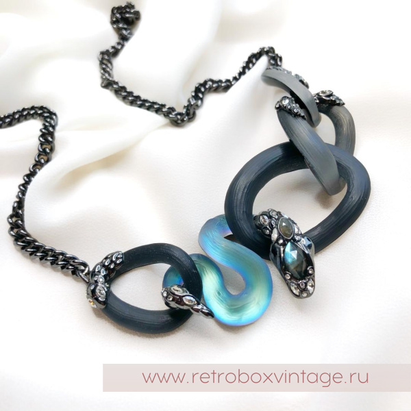 ALEXIS BITTAR Колье «Магическая имперская змея» Коллекция IMPERIAL NOIR