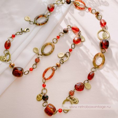 PREMIER DESIGNS Ожерелье "Осенний поцелуй" янтарно-медовое
