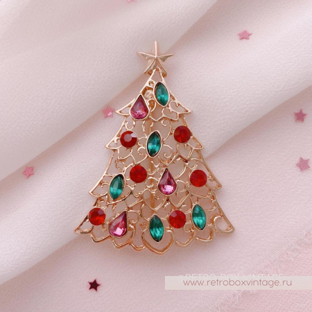 MONET Брошь «Кристальная елочка»