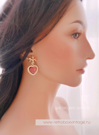 TORY BURCH Серьги «Пурпурное сердце»
