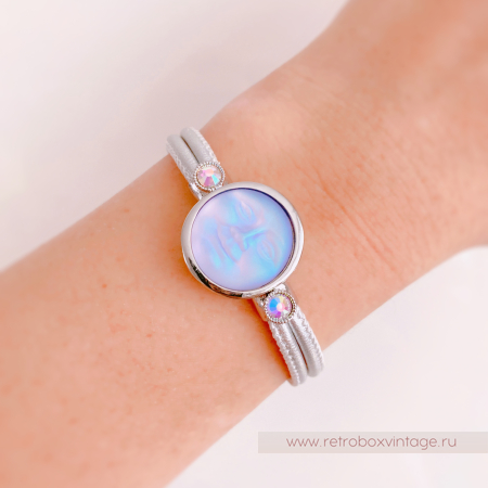 KIRKS FOLLY Браслет «Лунный свет: лавандовая в серебре на кожаном ремешке» KIRKS FOLLY Браслет «Лунный свет: лавандовая в серебре на кожаном ремешке»