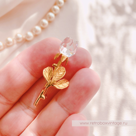 SWAROVSKI Брошь "Хрустальная роза малая" Коллекция Crystal Memories