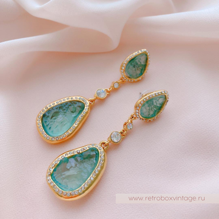 KARA ROSS Серьги «Зеленые самоцветы»