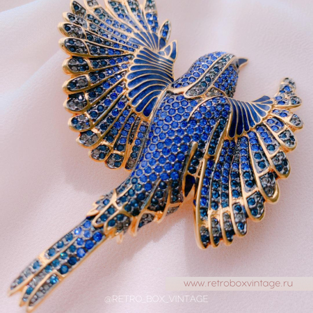 JOAN RIVERS Брошь «Синяя птица счастья» с номером на сертификате