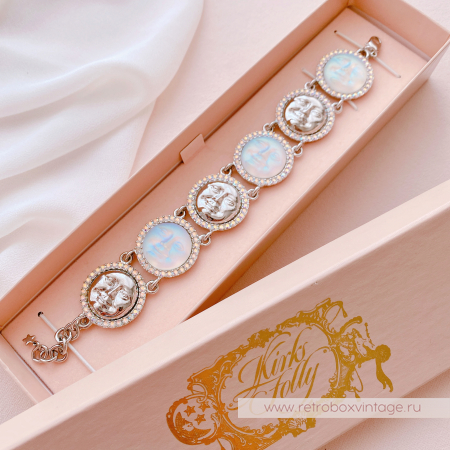 KIRKS FOLLY Браслет "Шесть лун: чередующиеся светлые и серебристые"