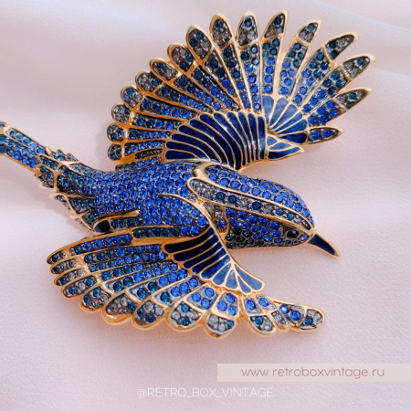 JOAN RIVERS Брошь «Синяя птица счастья» с номером на сертификате