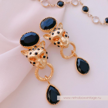 GRAZIANO Клипсы «Хищные кошки леопарды»