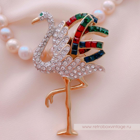 CAROLEE Брошь «Птица фламинго»